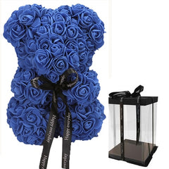 Teddi Bear Rose Flower Artificial Valentines Gift for Women - cutebobo