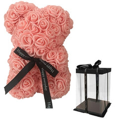 Teddi Bear Rose Flower Artificial Valentines Gift for Women - cutebobo
