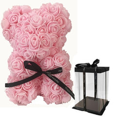 Teddi Bear Rose Flower Artificial Valentines Gift for Women - cutebobo