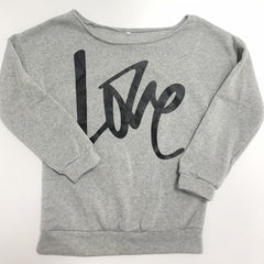Sexy LOVE Letter Printed Off Shoulder Long Sleeved Pullovers - cutebobo