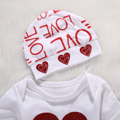 Newborn Infant Baby Boy Girl Clothes Love Heart Bodysuit Romper Pant - cutebobo