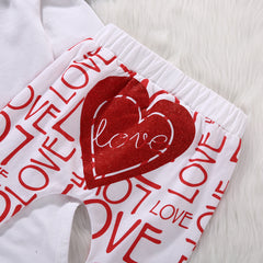 Newborn Infant Baby Boy Girl Clothes Love Heart Bodysuit Romper Pant - cutebobo