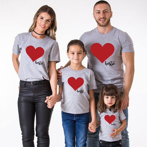 Family match clothes summer love print t-shirt - cutebobo