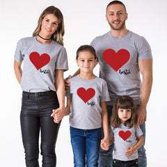 Family match clothes summer love print t-shirt - cutebobo