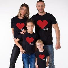 Family match clothes summer love print t-shirt - cutebobo