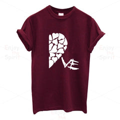 Couple T Shirts Half Red Heart Love Printing - cutebobo