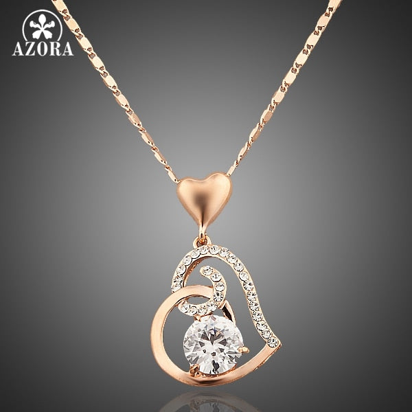Stellux Crystals Heart Pendant Necklace for Valentine's Day Gift of Love - cutebobo