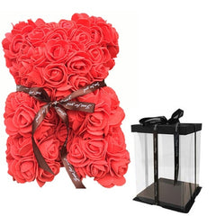 Teddi Bear Rose Flower Artificial Valentines Gift for Women - cutebobo