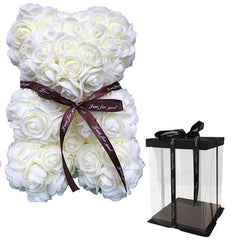 Teddi Bear Rose Flower Artificial Valentines Gift for Women - cutebobo